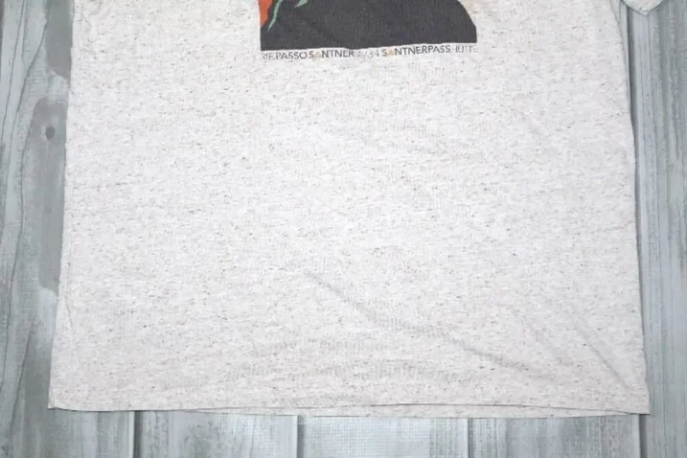 Santnerpasshütte Rifugio Passo Italian Dolomites Alps Men's Tshirt Sz L Beige